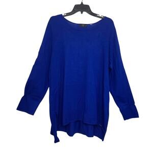 Tahari knit tunic sweater top women's 18 - 20 royal blue tunic style fine gauge
